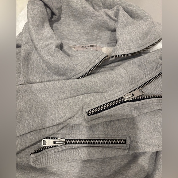 All Saints Bella Gray Sweatshirt with Zipper Detail. Size small - Picture 6 of 10